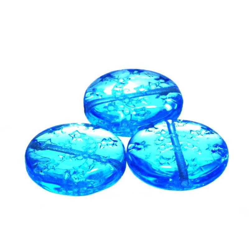 Coin beads light blue 14x4mm 5pcs SZZWIK120