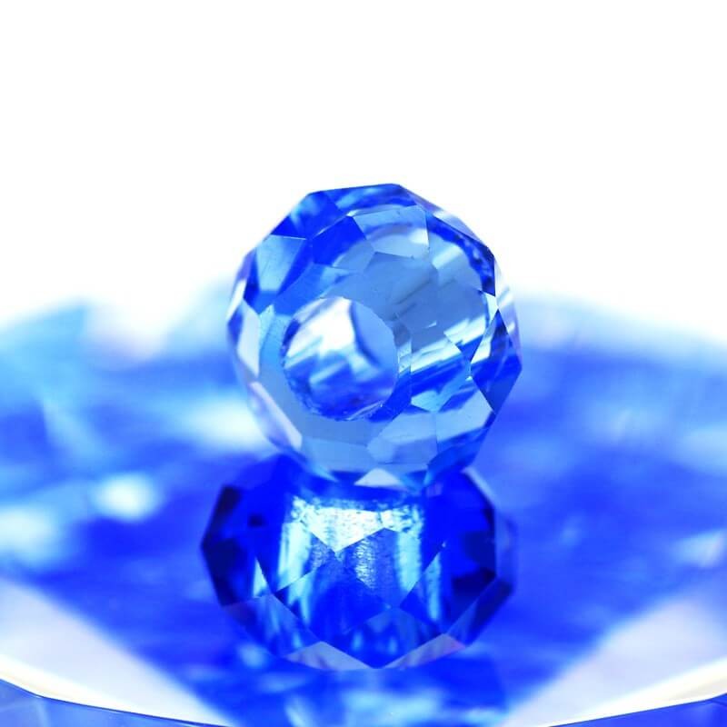 Modular crystal glass bead denim 14x8mm 1pc SZSZPAN009