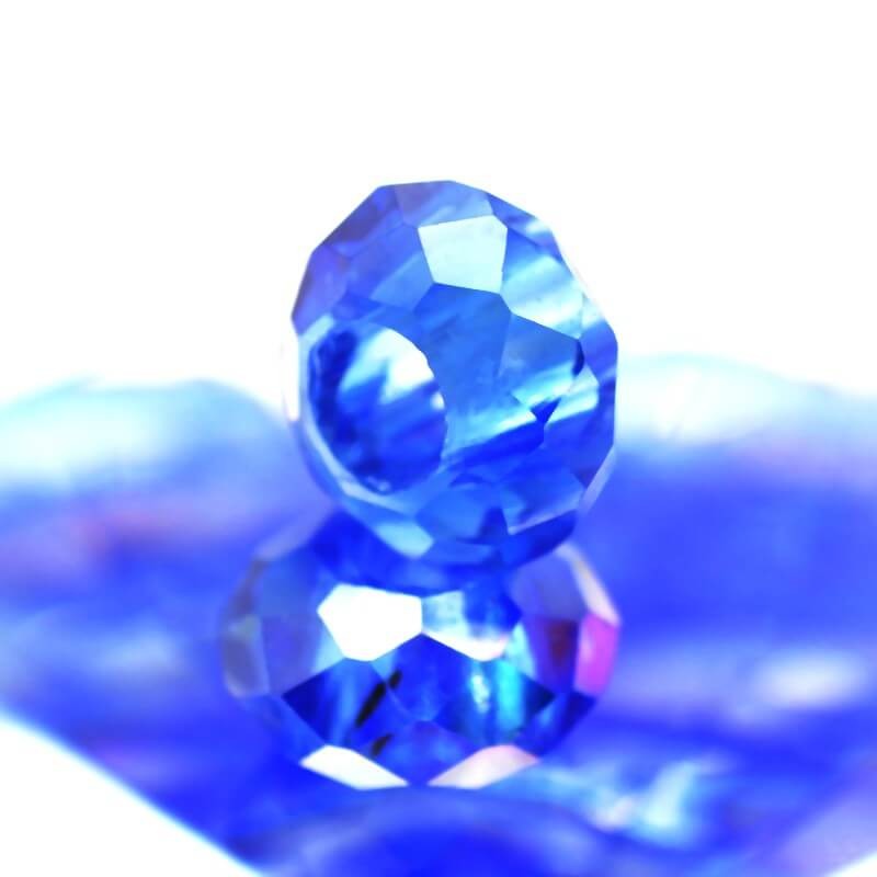 Modular bead crystal glass blue AB 14x8mm 1pc SZSZPAN010