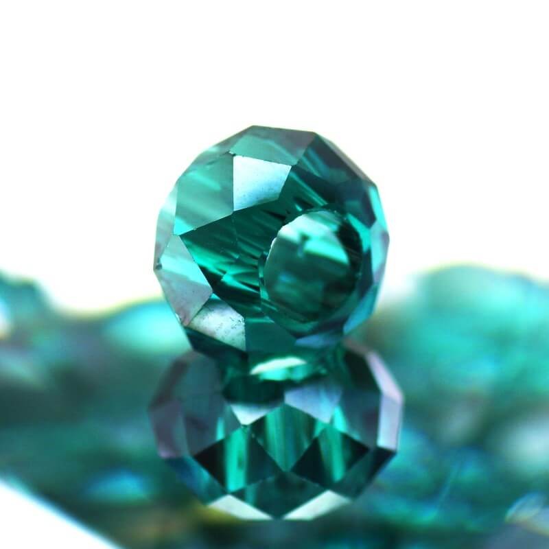 Modular bead crystal glass turquoise AB 14x8mm 1pc SZSZPAN014