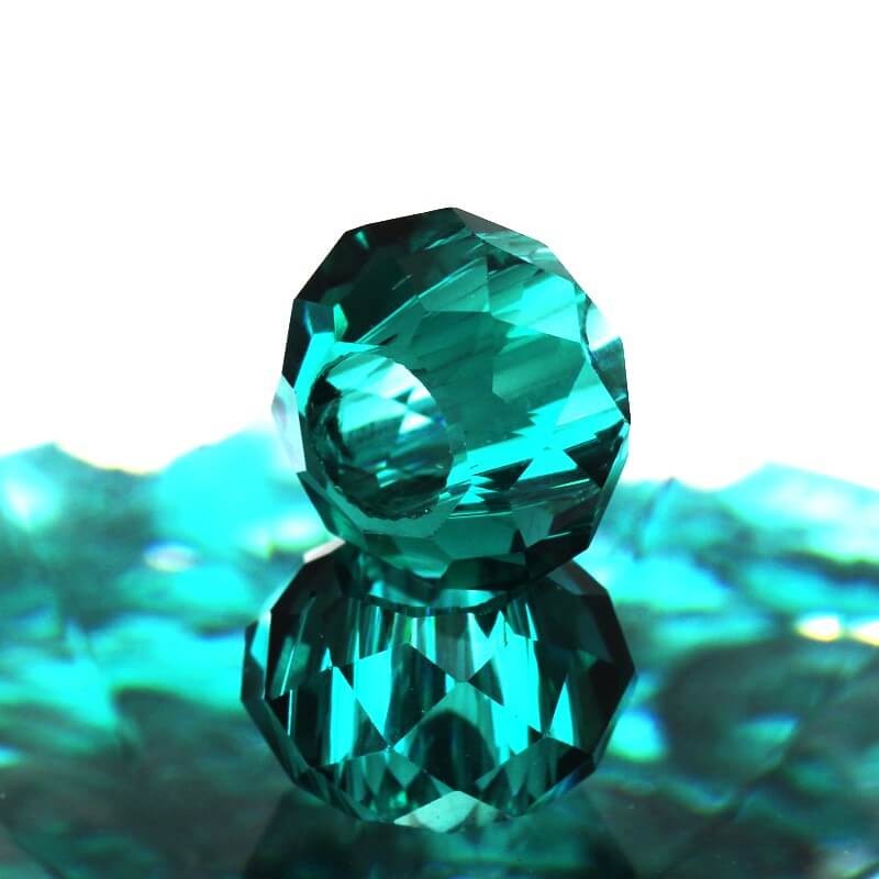 Modular bead crystal glass turquoise 14x8mm 1pc SZSZPAN015