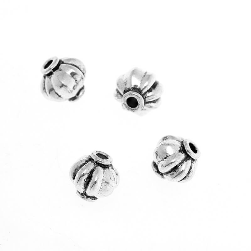 Przekładki metalowe mandarynki bączki 5szt srebro oksydowane 8mm  SMPK36
