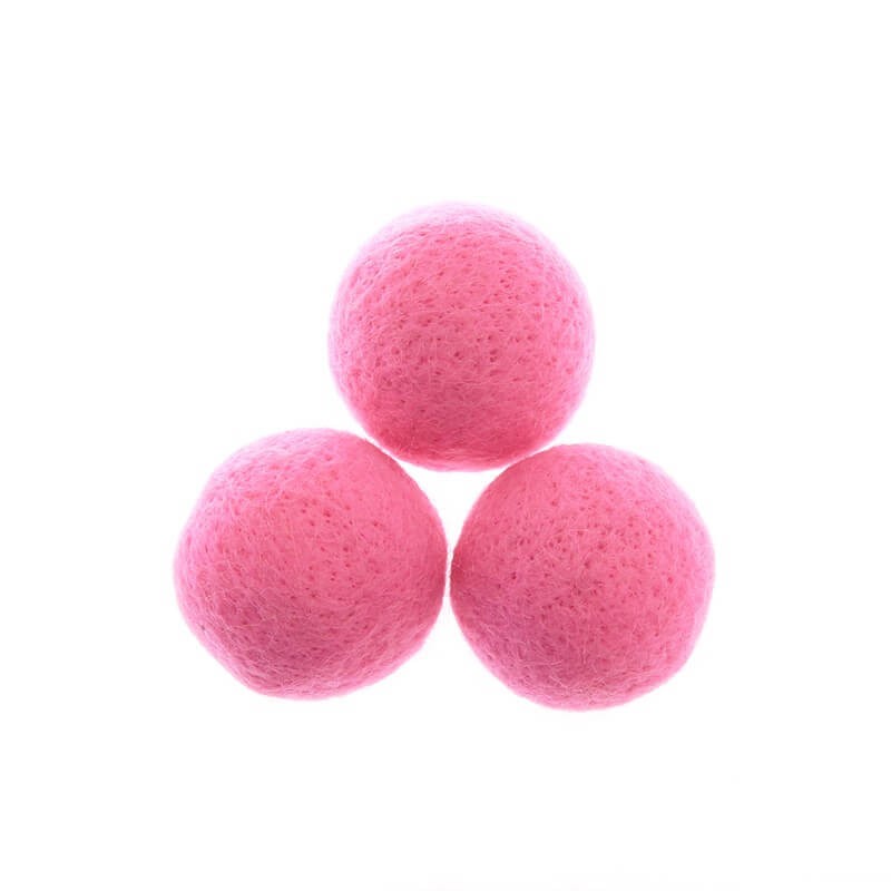 Felt beads for jewelry balls 50mm juicy pink 1pc FCKU5008