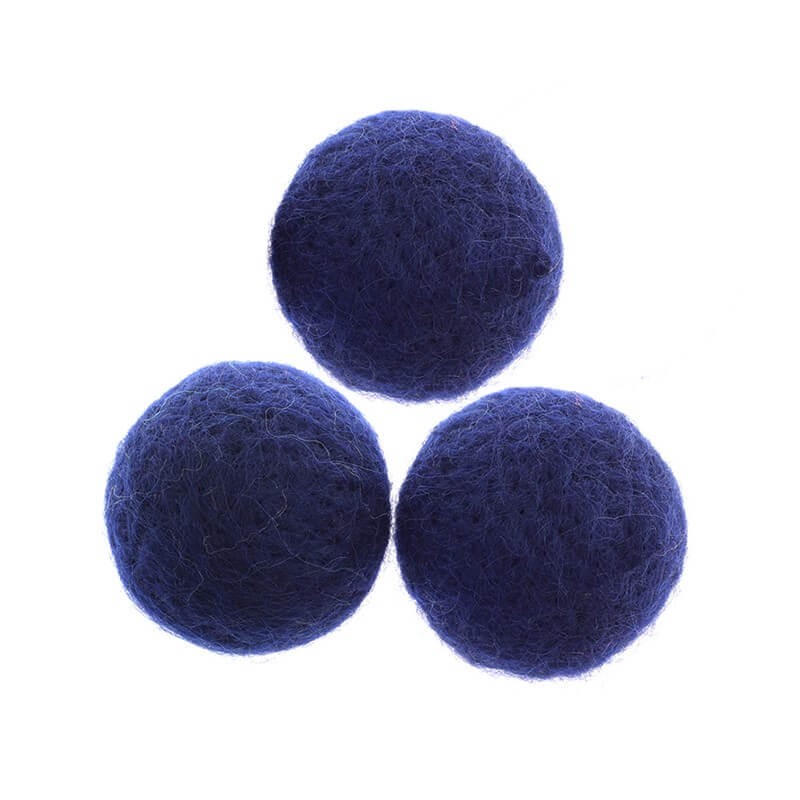 Felt beads for jewelry balls 50mm navy blue 1pc FCKU5013
