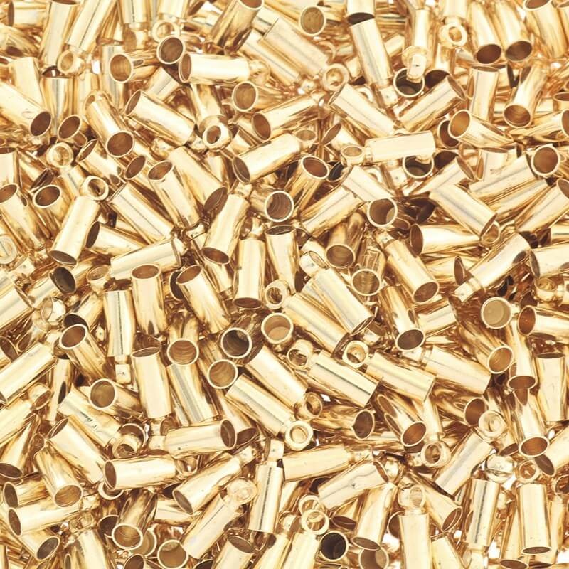 Końcówki okrągłe do wklejania złote 8x3mm/ wewn. 2.5mm 10szt ZKG06 KC gold