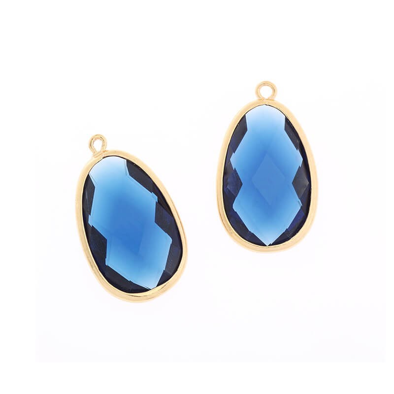 Pendants pendants large teardrops in the fitting topaz 1pc gold-plated 32x18x8mm ZG085