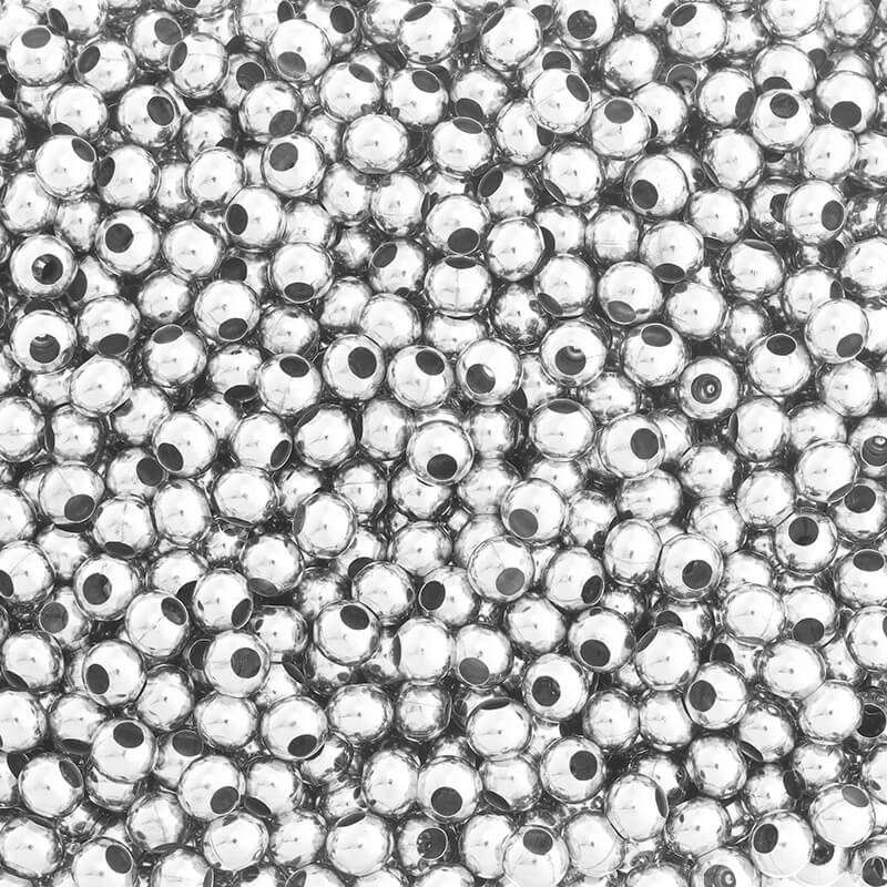 Metalowe kulki koraliki przekładki 20szt ciemno srebrne gładkie 8mm AKSC08