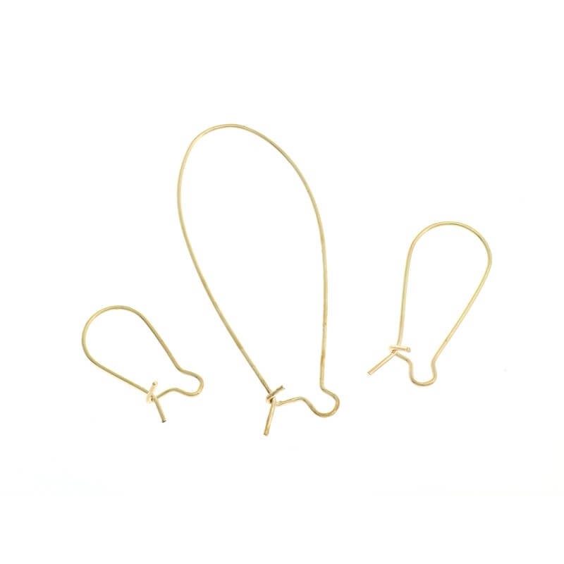 Closed anti-allergic earwires, small, gold-plated 20x10mm, 20pcs