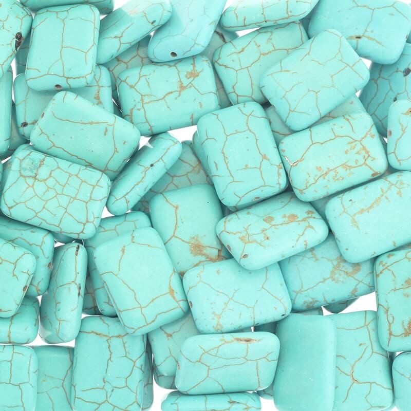 Howlite brick 2.5 cm turquoise 1 pc HOTUCM