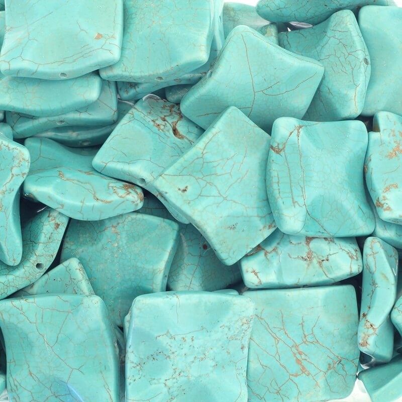 Howlit square turquoise bead 30x30x8mm 1pc HOTUKWD