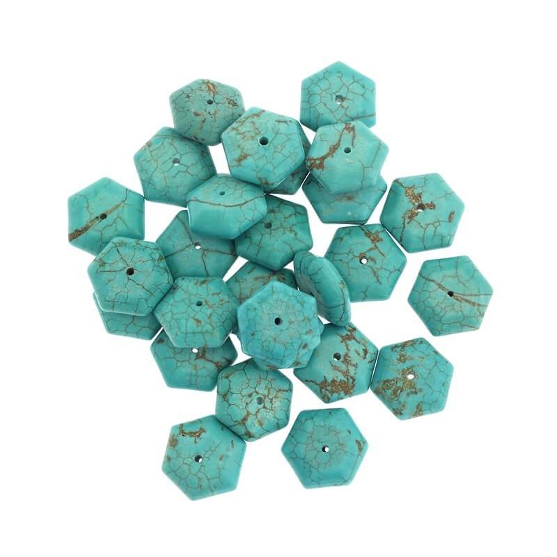 Cubic spacer turquoise howlite 16x6.5mm 2pcs HOTU6PRZE16