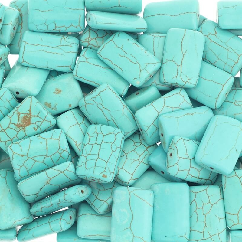 Howlite brick 2.5 cm turquoise 1 pc HOTUPR1D