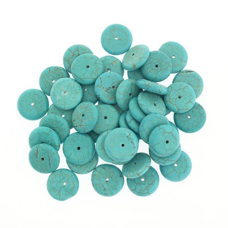 Spacer plate howlite turquoise 16x4mm 2pcs HOTUPRZE16