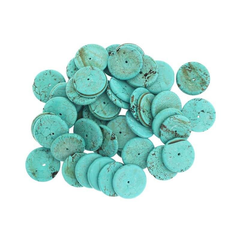 Spacer plate howlite turquoise 20x3mm 2pcs HOTUPRZE20