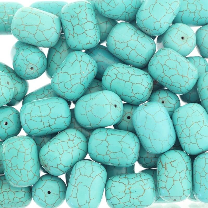 Howlite roller 2.5 cm turquoise 1 pc HOTUWAD