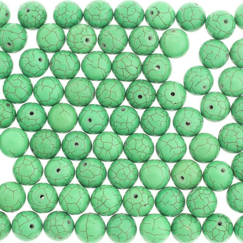 Howlite ball 1.4 cm green 1pc HOZIKU14