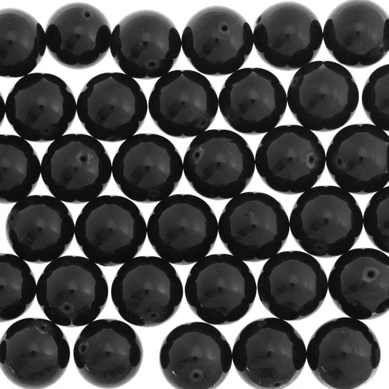 Black marble bead 20mm 1pc KAA027