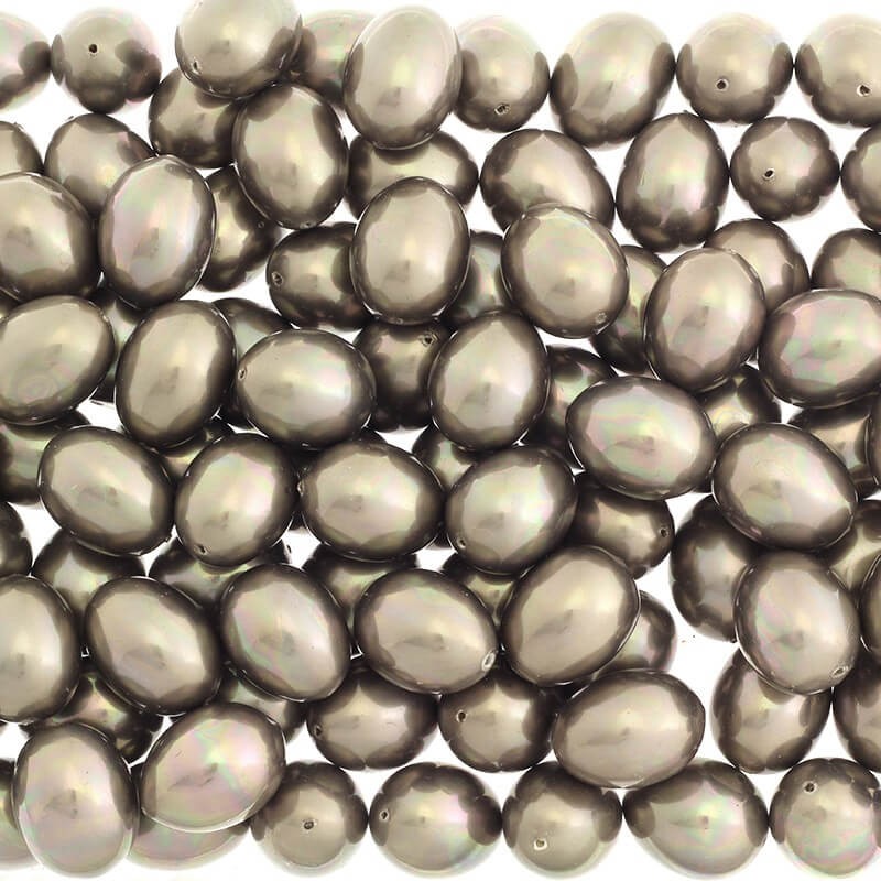 Perła seashell oliwka beżowe złoto 20x15mm 1szt PSHIN001