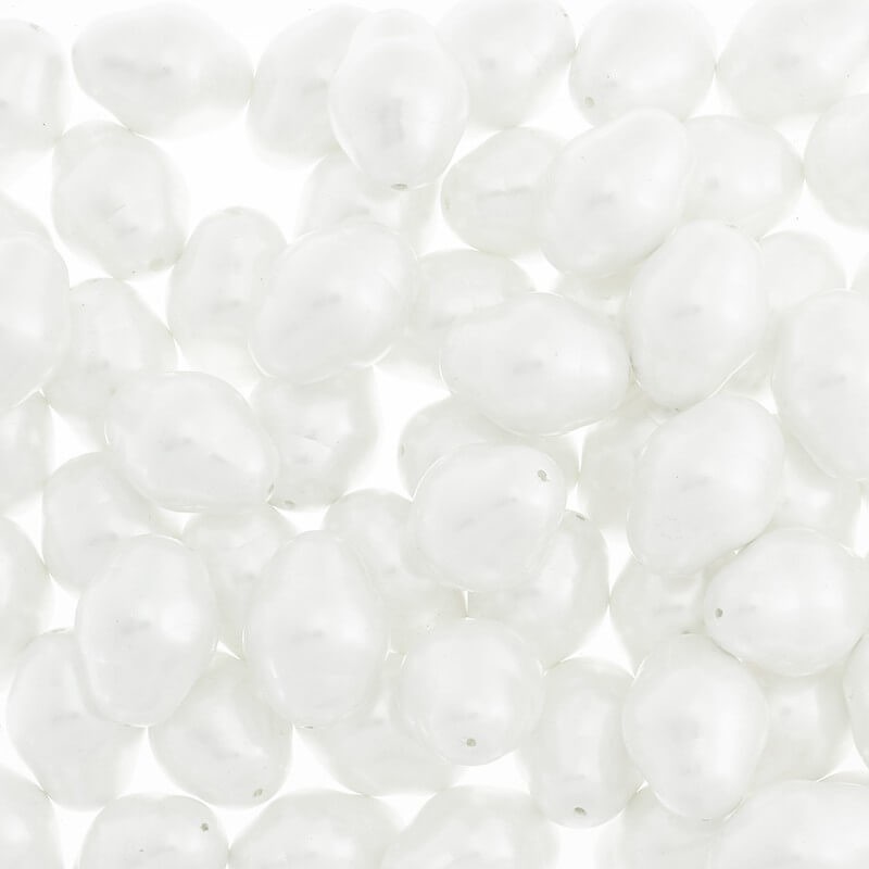 Pearl seashell olive white 23x17mm 1pc PSHIN004