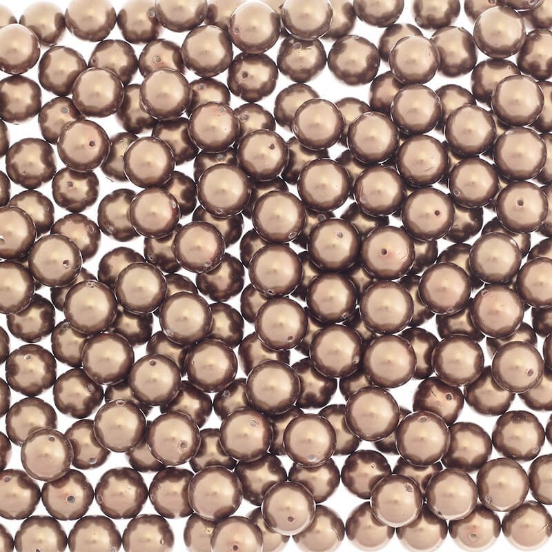 Pearl seashell ball brown 10mm 2pcs PSHKU1001