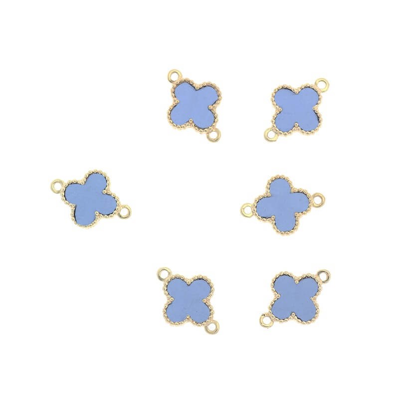 Connectors for jewelry crystals in the ferrule flowers clear topaz 1pc gold-plated 12x9x3mm ZG128