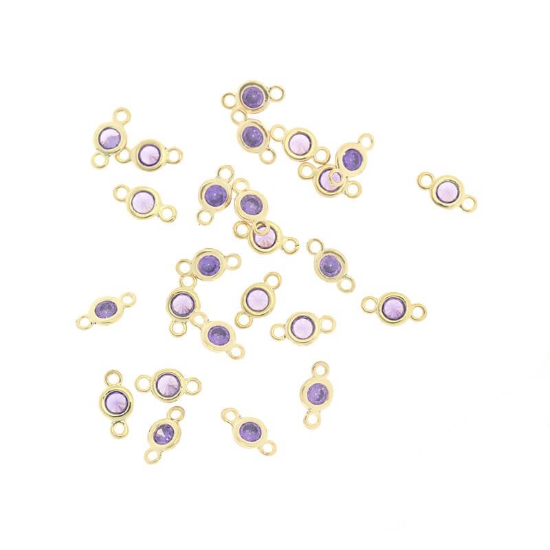 Connectors for jewelery crystals in amethyst fittings 1pc gold-plated 8x4x2mm ZG135