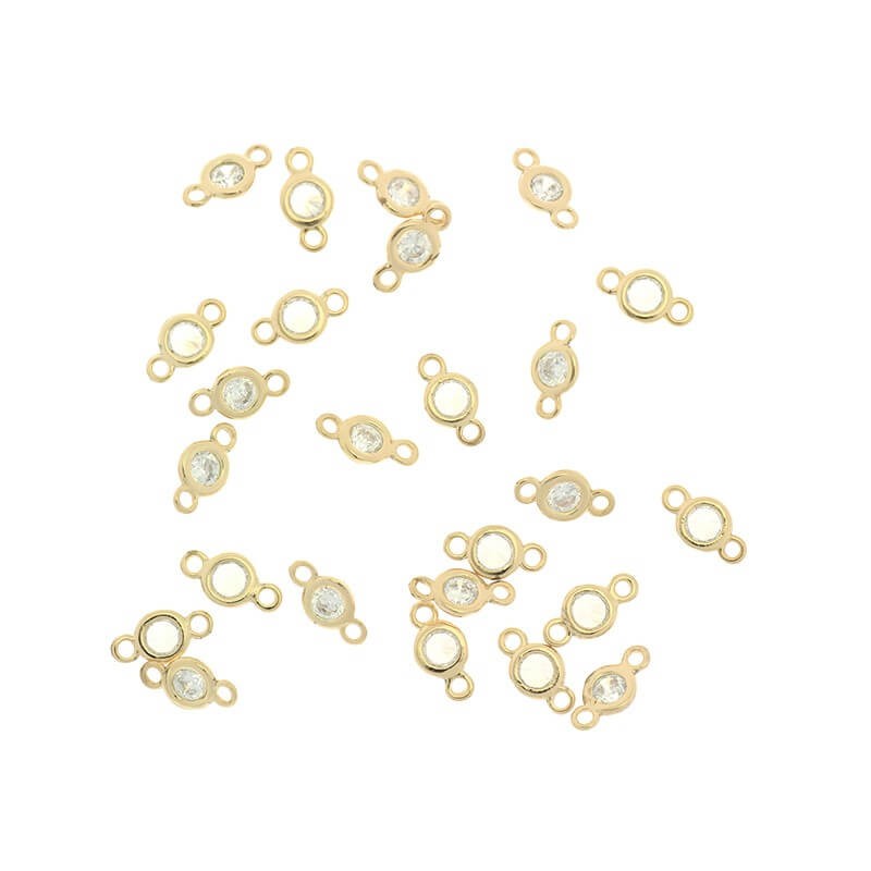 Connectors for jewelery crystals in the ferrule diamond 1 pc gold-plated 8x4x2mm ZG136