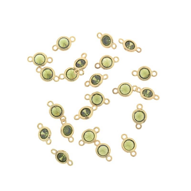Connectors for jewelry crystals in peridot fittings 1pc gold-plated 9x5x3mm ZG142