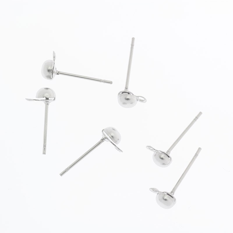 Small studs with an eyelet surgical steel 12x7x4mm 2pcs BSZSCH01