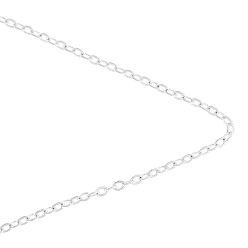 Ankier chain for jewelry flat fine light silver 2.3x3.3mm 1m LL085SS