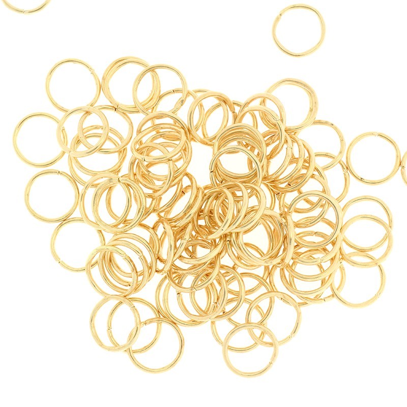 Mounting rings for jewelry cut gold-plated 10 x 0.8mm 100pcs SMKO1008KG