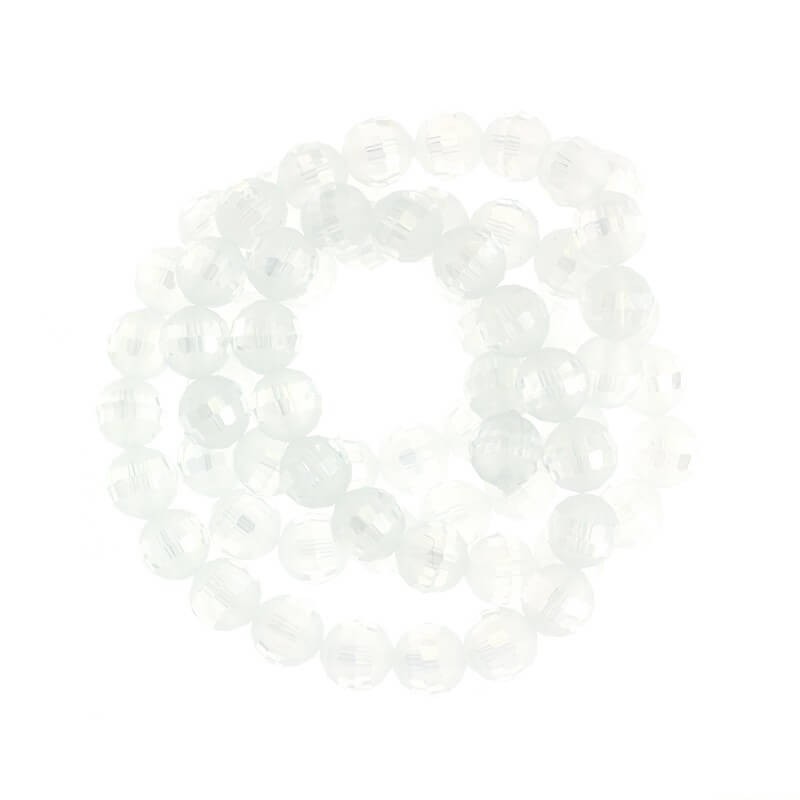 Koraliki kryształki kulki białe transparentne mat/połysk  10mm 10szt SZSZKUA01