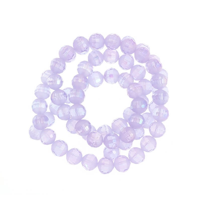 Beads, crystals, balls, violet matt / gloss 10mm 10pcs SZSZKUA06