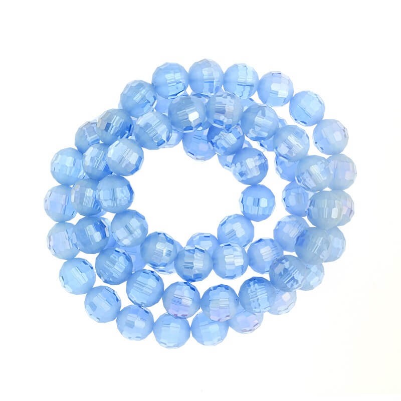 Crystal beads blue AB matt / gloss 10mm 10pcs SZSZKUA07