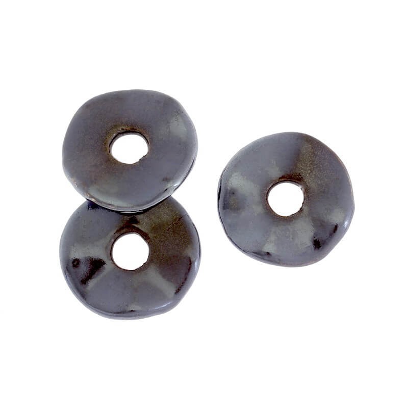 Ceramic beads medium discs bronze 30mm 1pc CDY30B