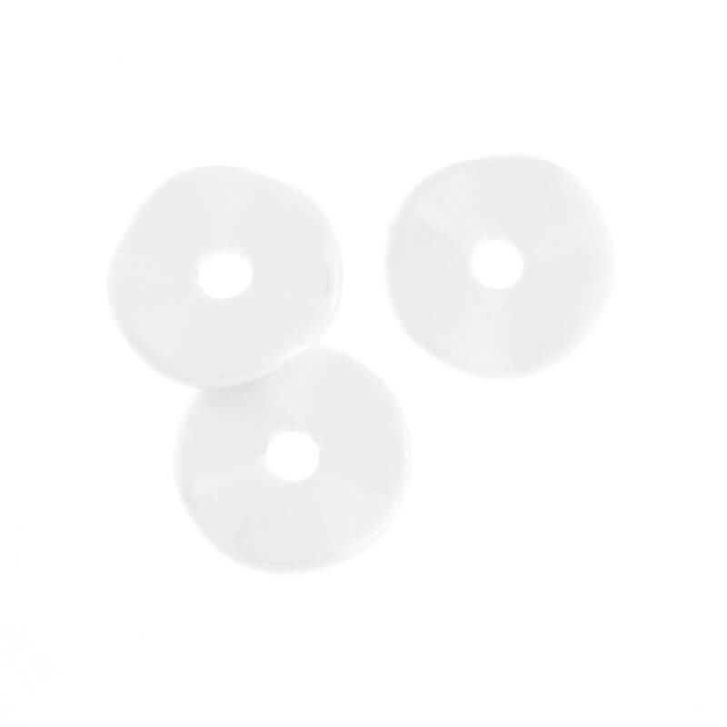 Koraliki ceramiczne dyski średnie białe 30mm 1szt CDY30K08