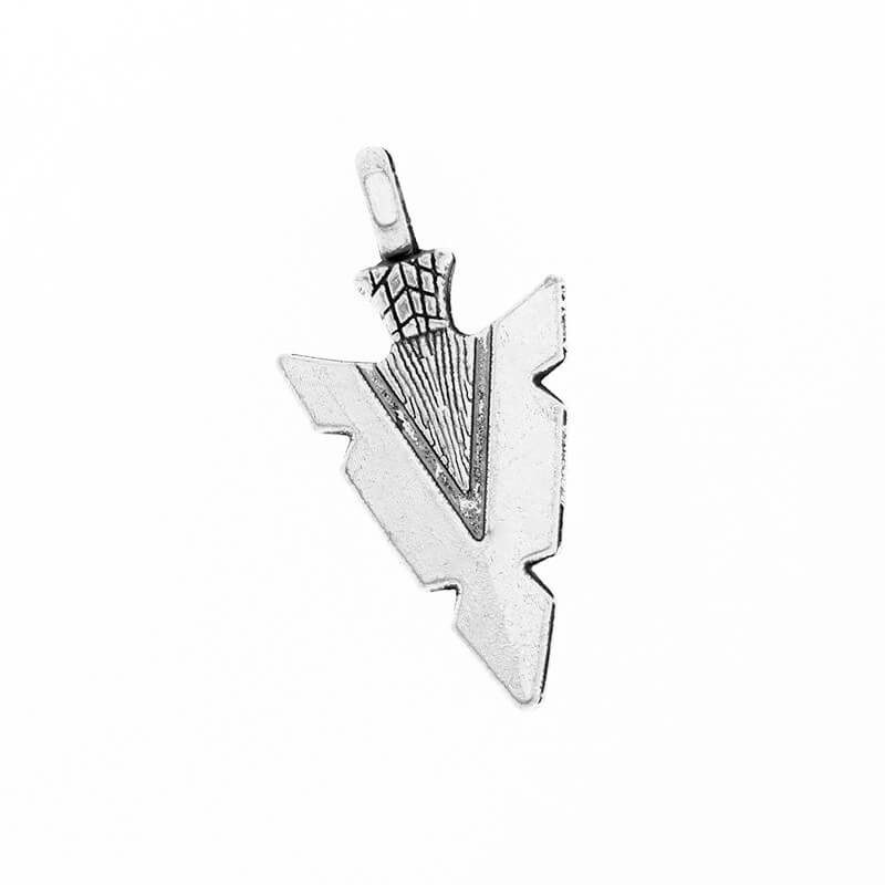 Zawieszki do biżuterii trójkątne grot strzały antyczne srebro 23x15x2mm 2szt AAS507