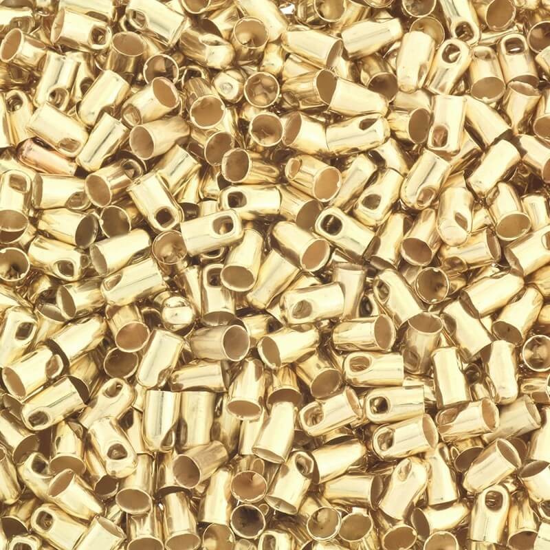 Round tips for inserting gold / KC gold / 7x5mm / int. 4.2mm 20pcs ZAKGZW2