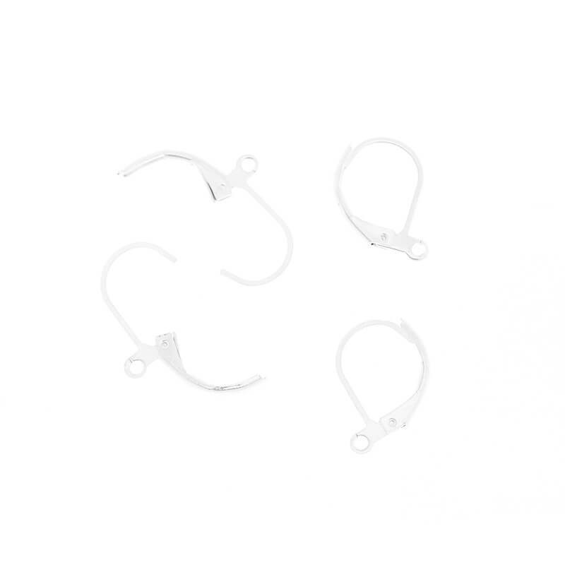 English earwires, clear, silver 16x10x2mm, 4pcs BIANSS