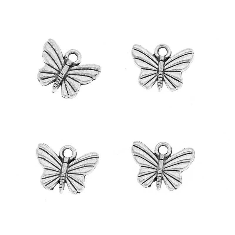 Butterfly pendant, oxidized silver 16x12x1.5mm, 4pcs AAS512