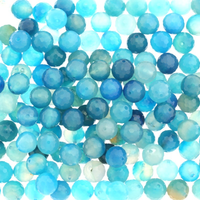 Blue agate faceted ball 11mm 2pcs KAAGN012