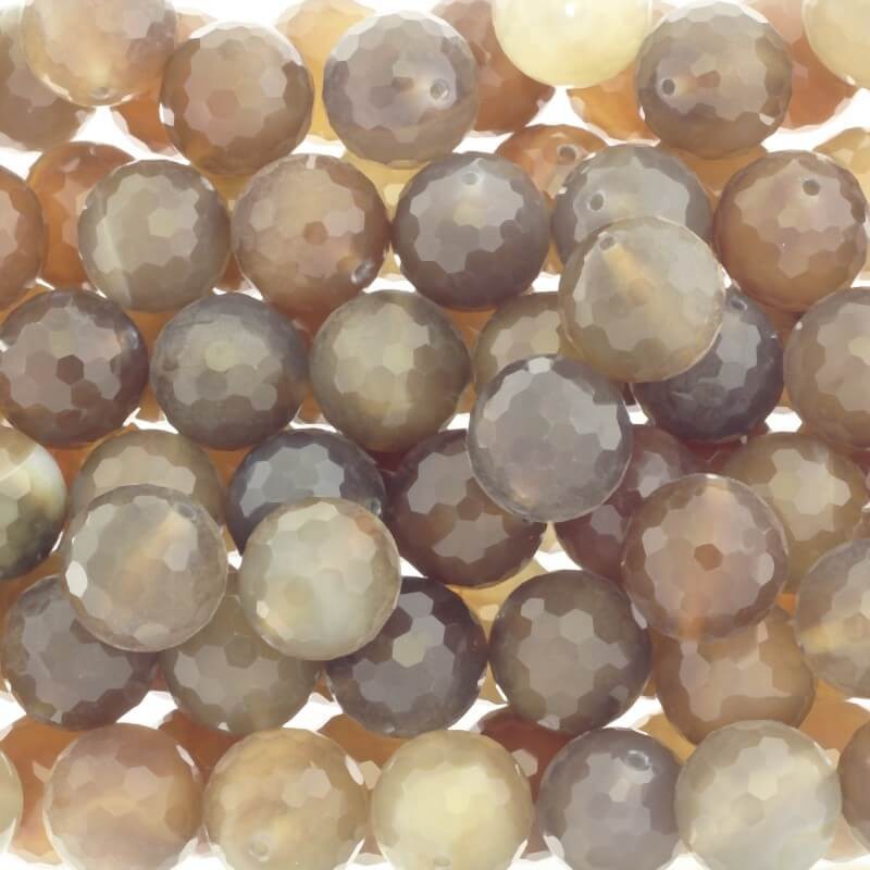 Brown agate faceted ball 20mm 1pc KAAGB005