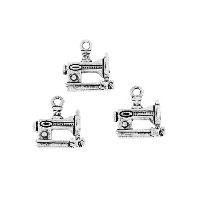 Charms sewing machine charms for bracelets 2pcs antique silver 16x16x3mm AAS604