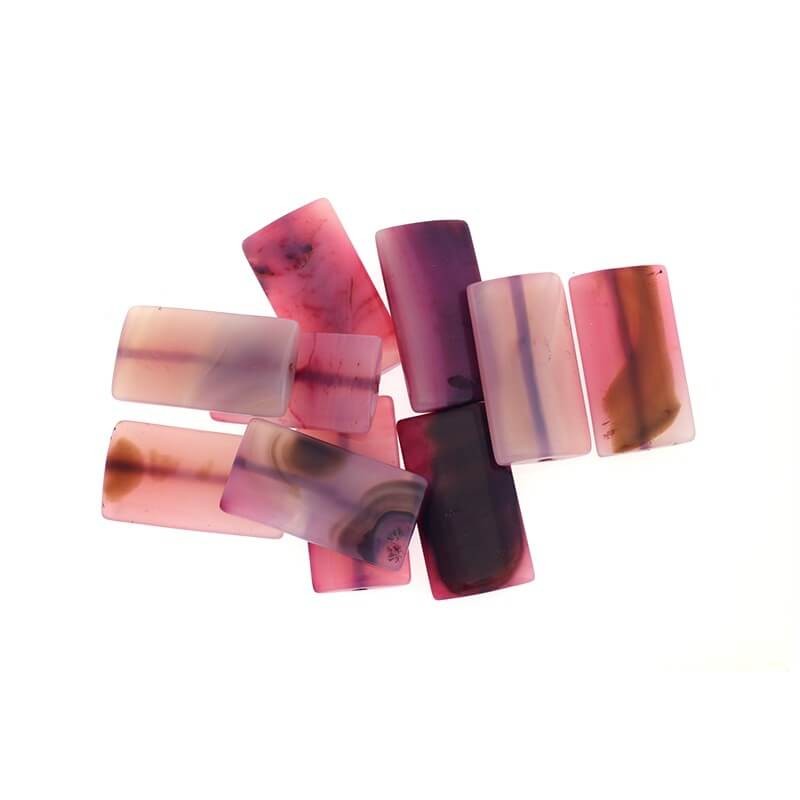 Rectangle pink agate 40x22x6mm 1pc KAAGR015
