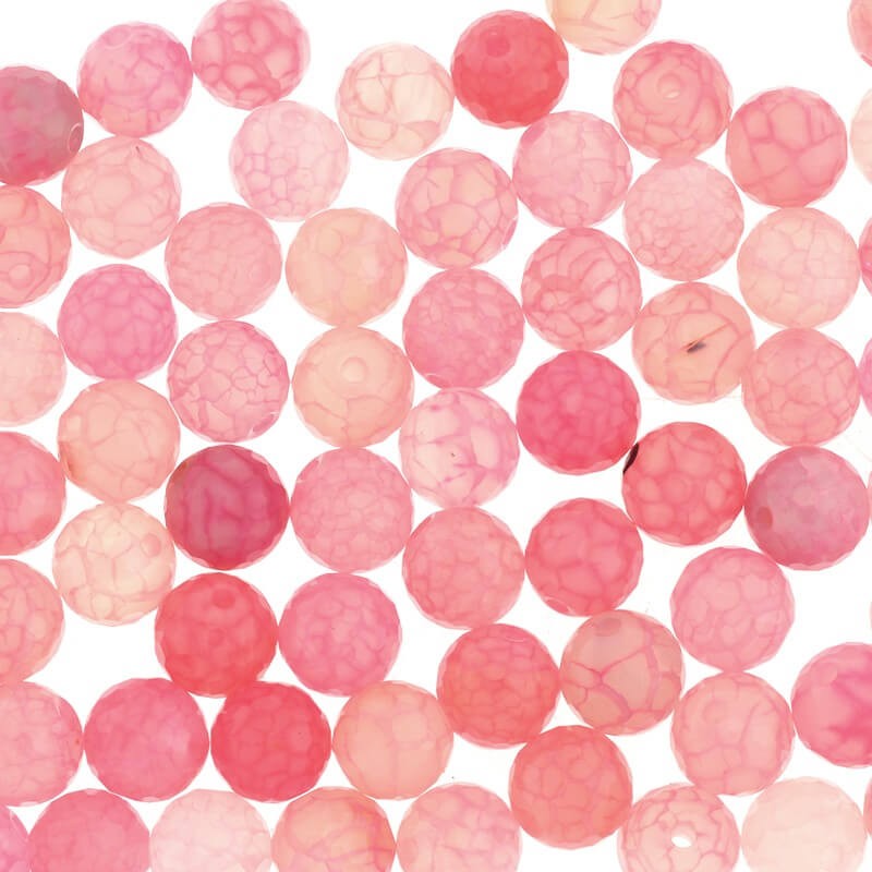 Pink agate faceted ball 11mm 2pcs KAAGR025