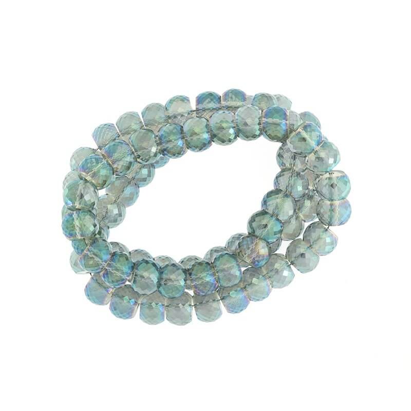 Glass beads, crystals, gray AB iris LUX 12x10mm 2pcs SZSZOPA02