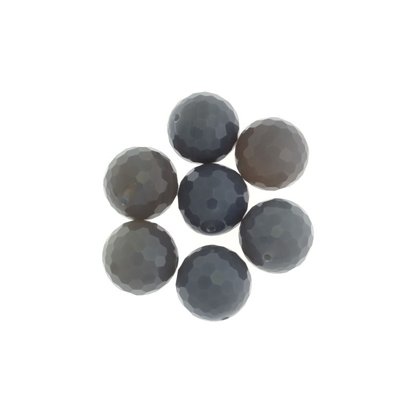 Gray agate faceted ball 20mm 1pc KAAGS004