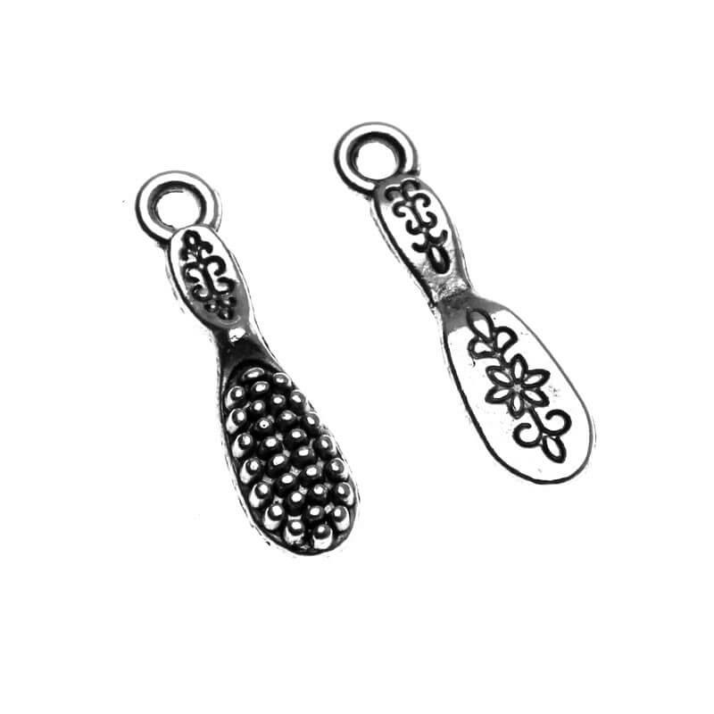 Charms for bracelets hair brushes 20x5x3mm 3pcs AAS640