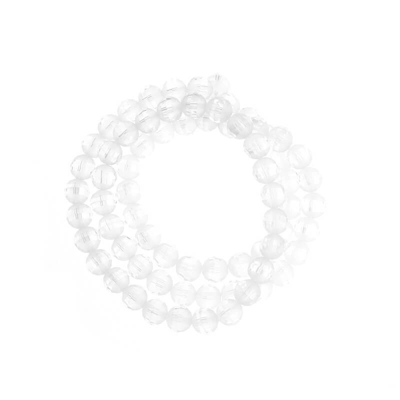 Crystal beads white transparent matt / gloss 8mm 10pcs SZSZKUB01