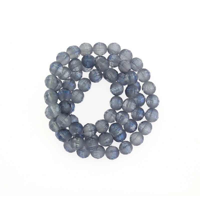 Gray crystals beads matt / gloss 8mm 10pcs SZSZKUB07